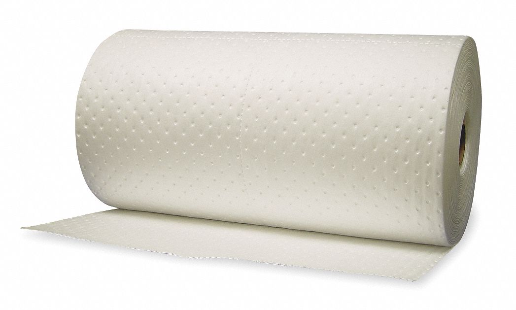 Absorbent Roll, 30 In. W, White, 49 gal.