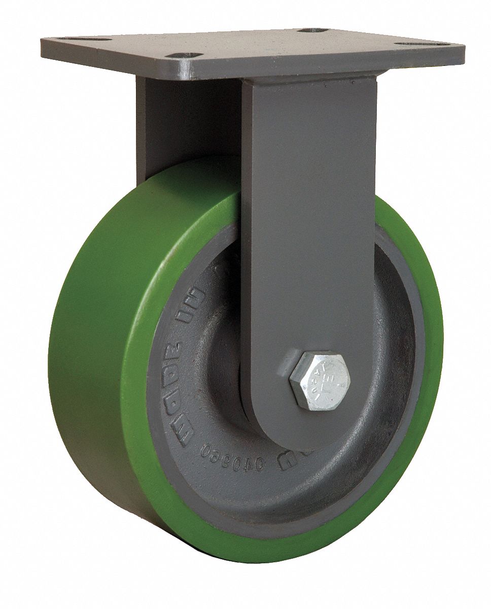 Rigid Plate Caster, 2500 lb, 8 In Dia