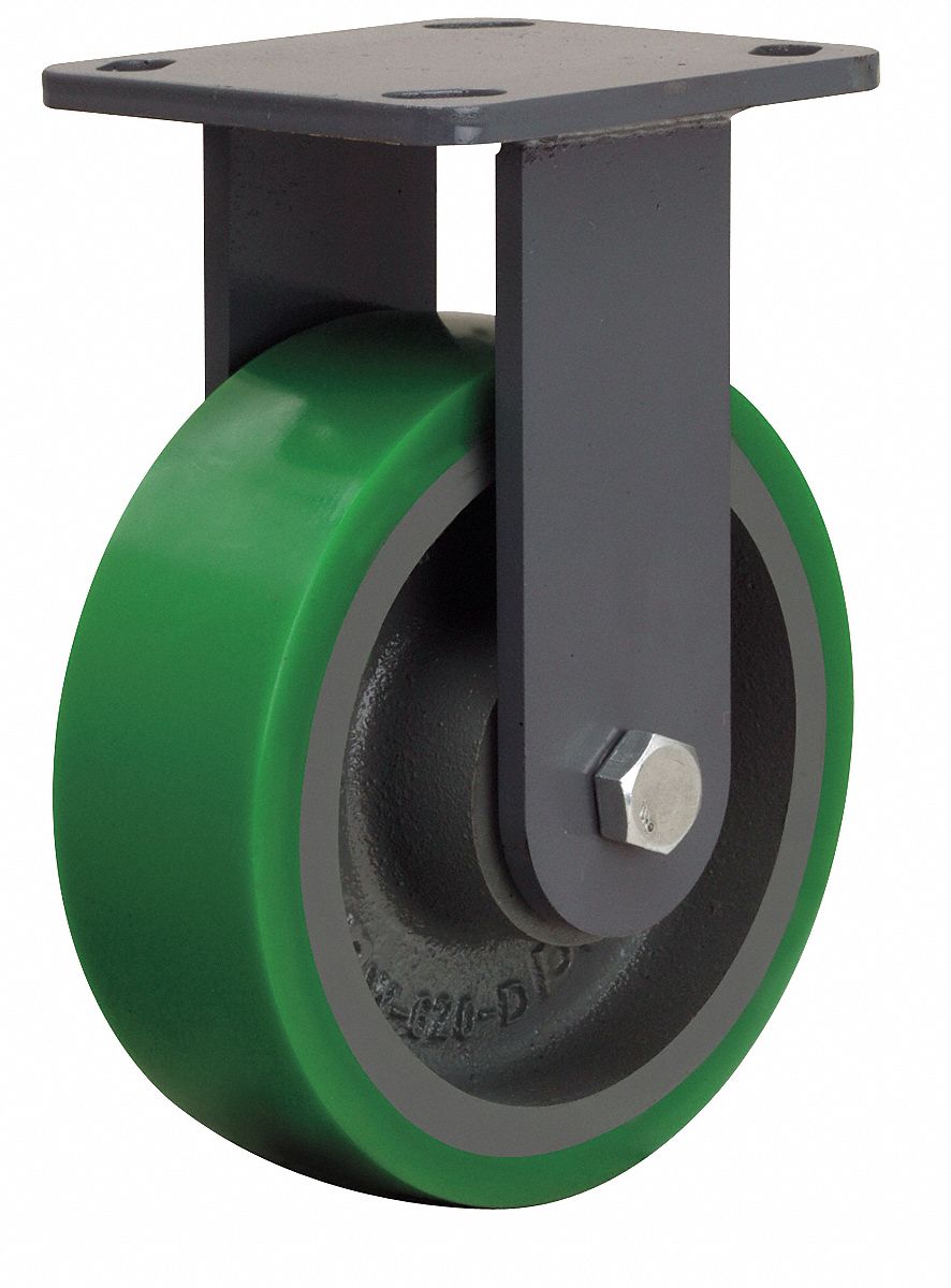 Rigid Plate Caster, 1250 lb, 6 In Dia