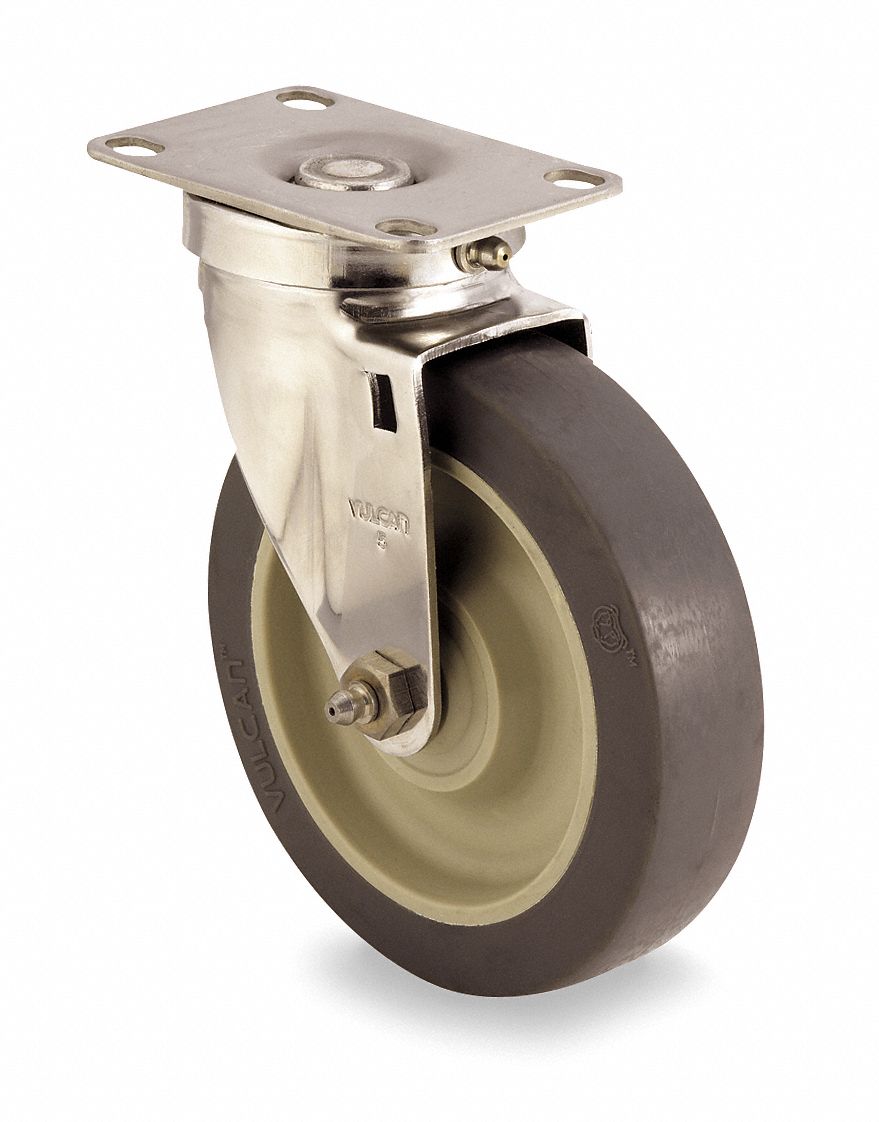 Swivel Plate Caster, 200 lb, 3 In Dia