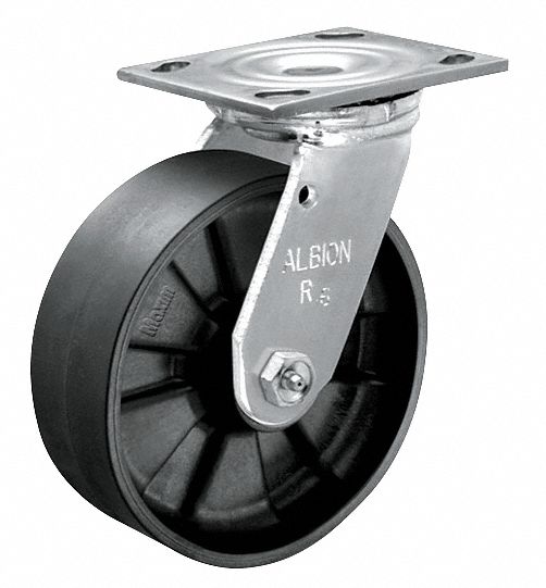 Swivel Plate Caster, 800 lb, 3-1/4 In Dia