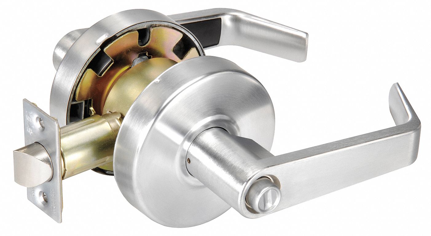 Door Lever Lockset, Right Angle, Privacy
