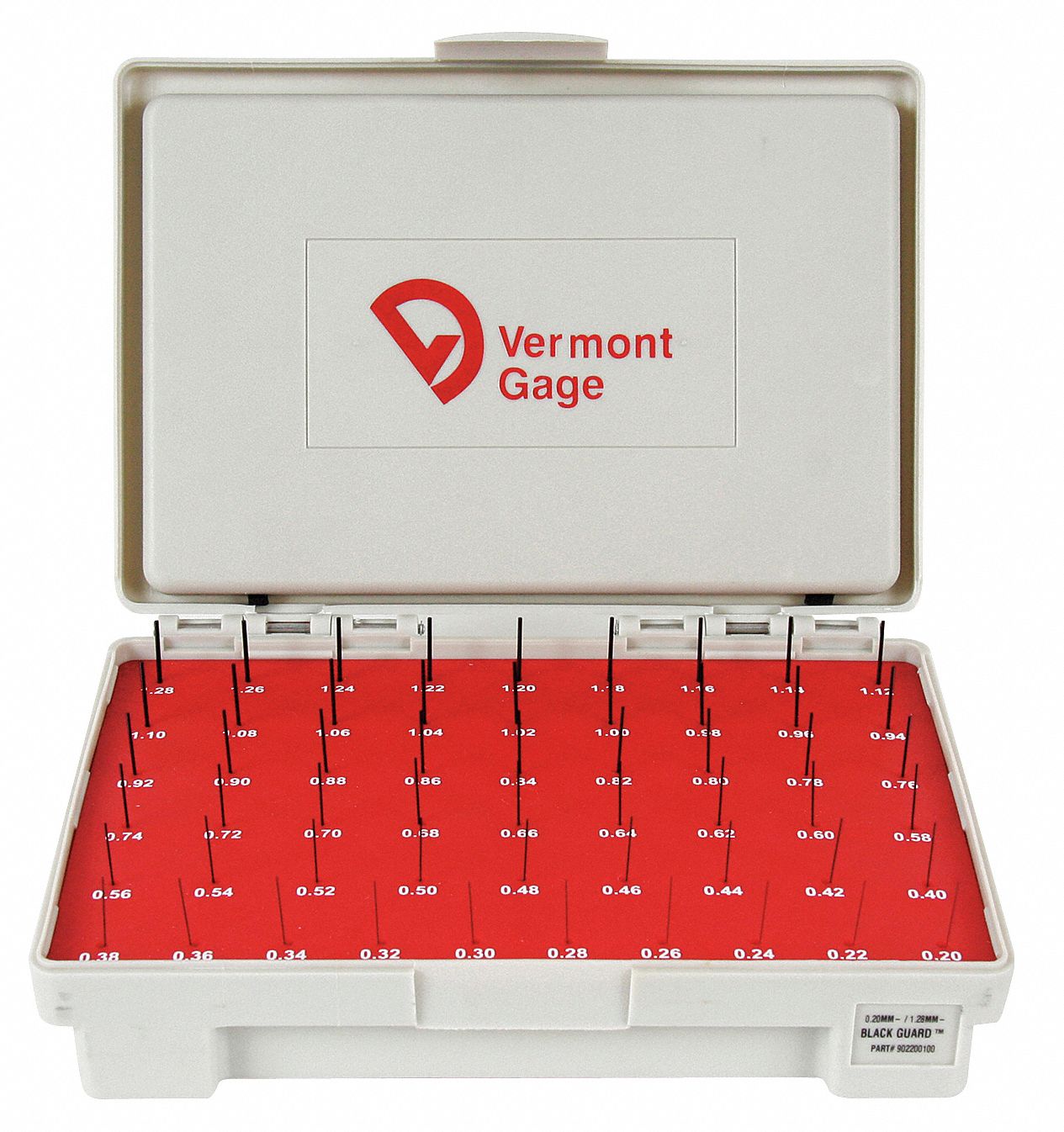 Pin Gage Set, Minus, 0.20-1.28mm, Black