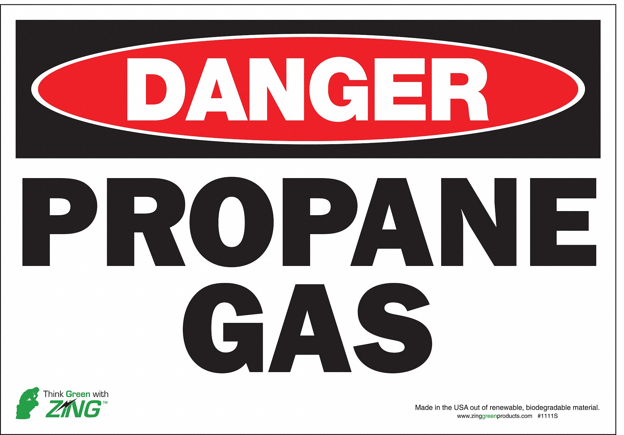 Danger Sign, 7 x 10In, R and BK/WHT, ENG