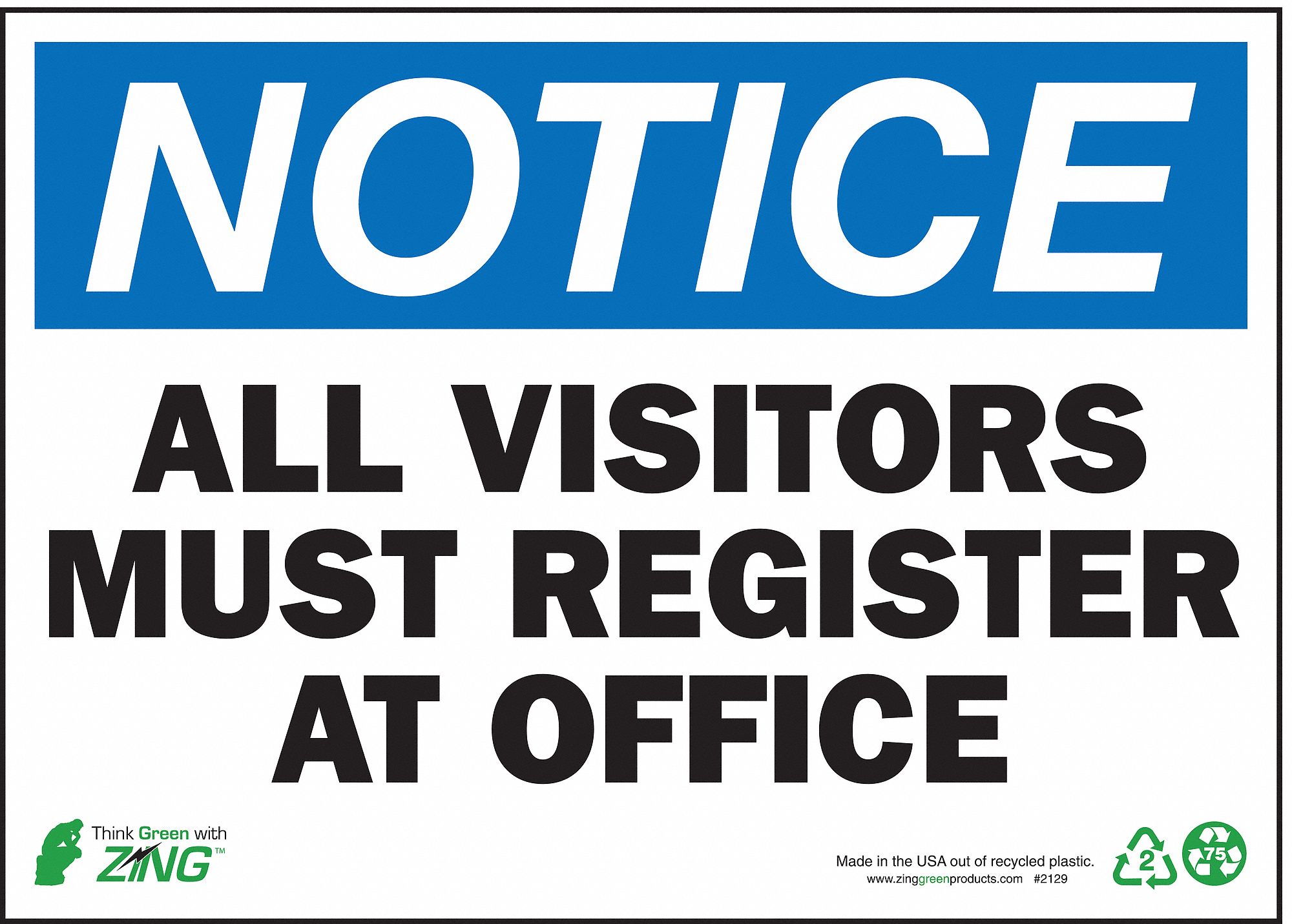 Notice Security Sign, 10 x 14In, ENG, Text