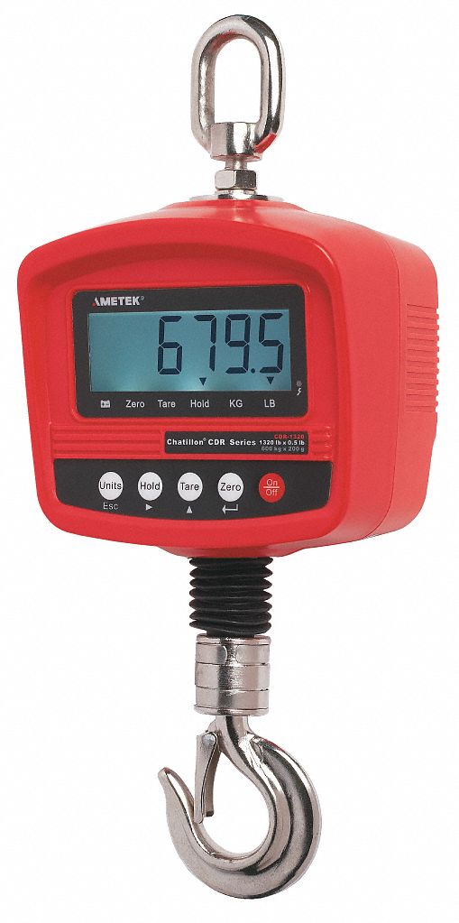 Digital Crane Scale, Plastic, 15-1/3 In. H