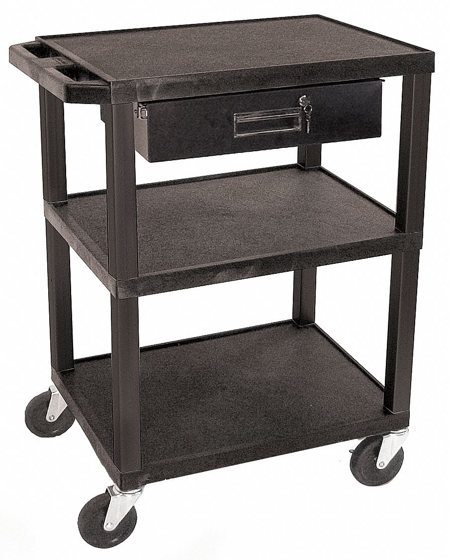 Utility Cart, 200 lb. Cap., Resin, 2 Shlvs