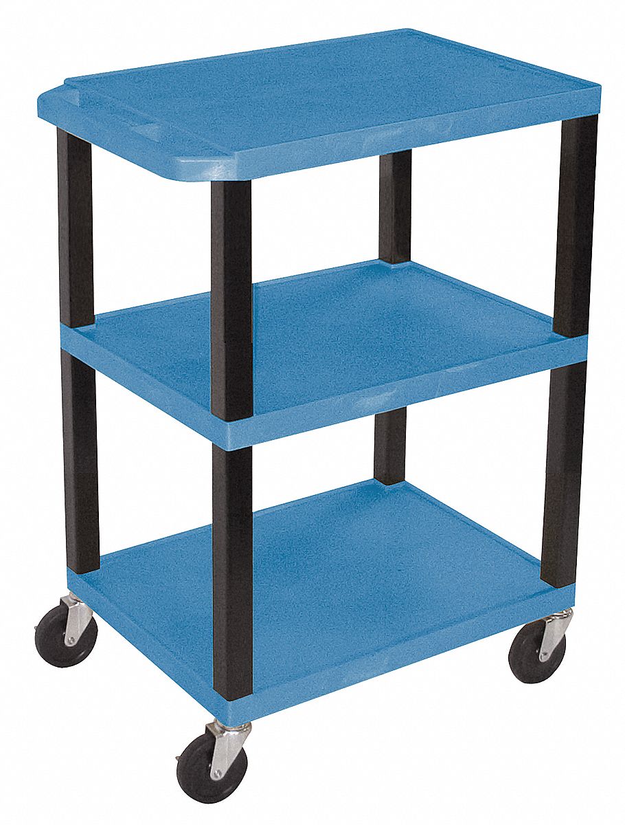 Utility Cart, 200 lb. Cap., Resin, 3 Shlvs