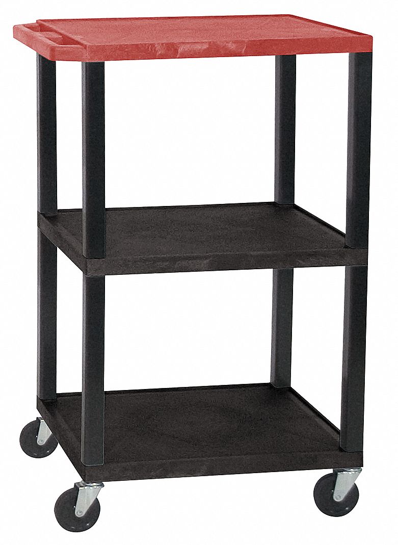 Utility Cart, 200 lb. Cap., Resin, 3 Shlvs