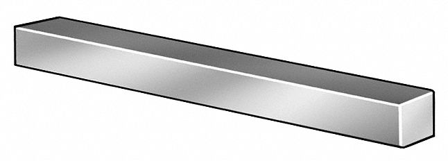Keystock, Over, 12 In L, 3/16 x 3/16