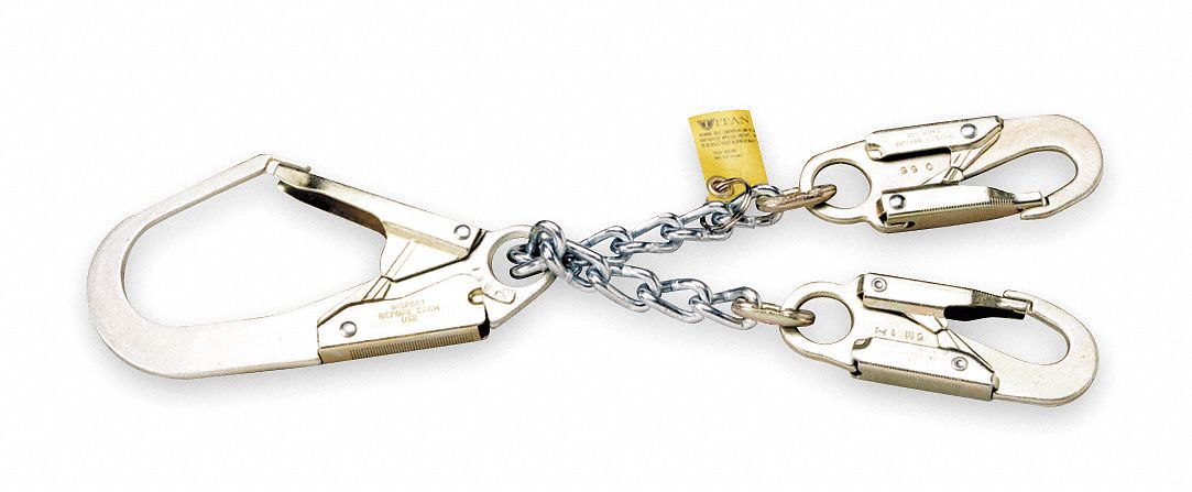Restraint Lanyard, 1-2/3 ft., 310 lb, Steel