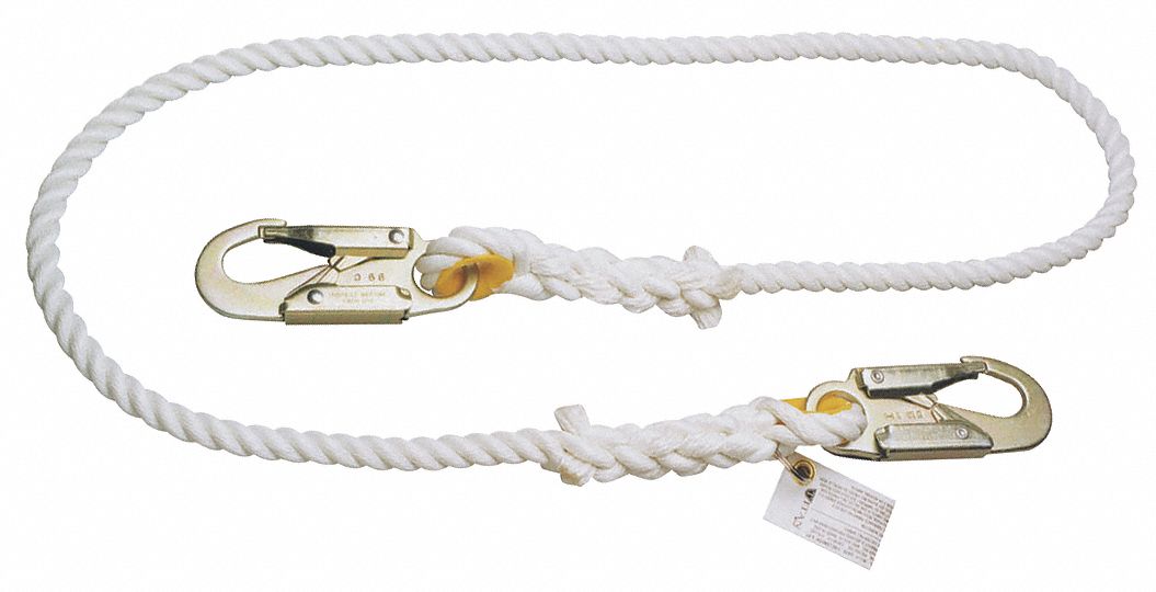 Restraint Lanyard, 6 ft., 310 lb, Poly Rope