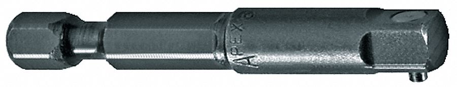 Hex Drive Extension, Pin Lock, 1/4 x 4 In