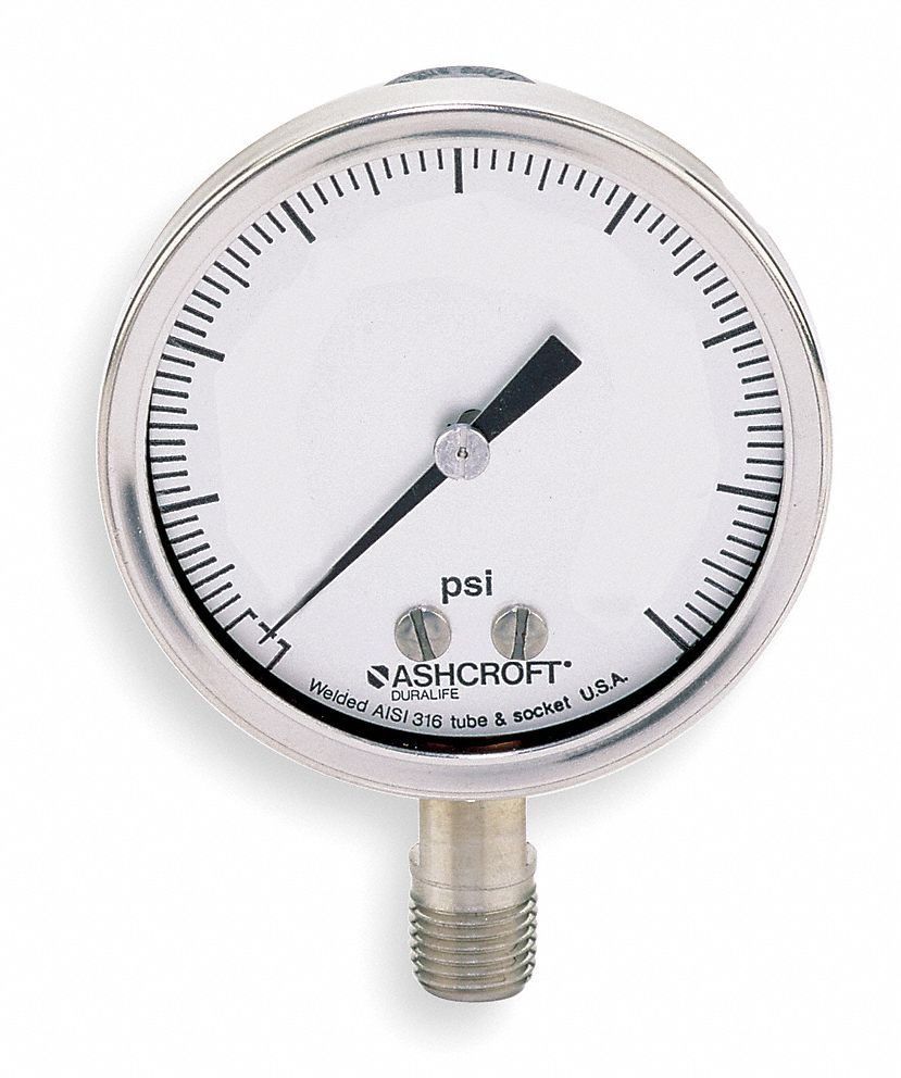 Compound Gauge, 2 1/2 In, 30 In Hg-30 Psi