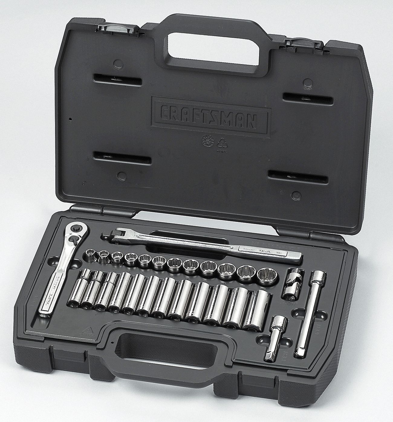 Socket Set, Std, 3/8 Dr, Metric, 29 Pc