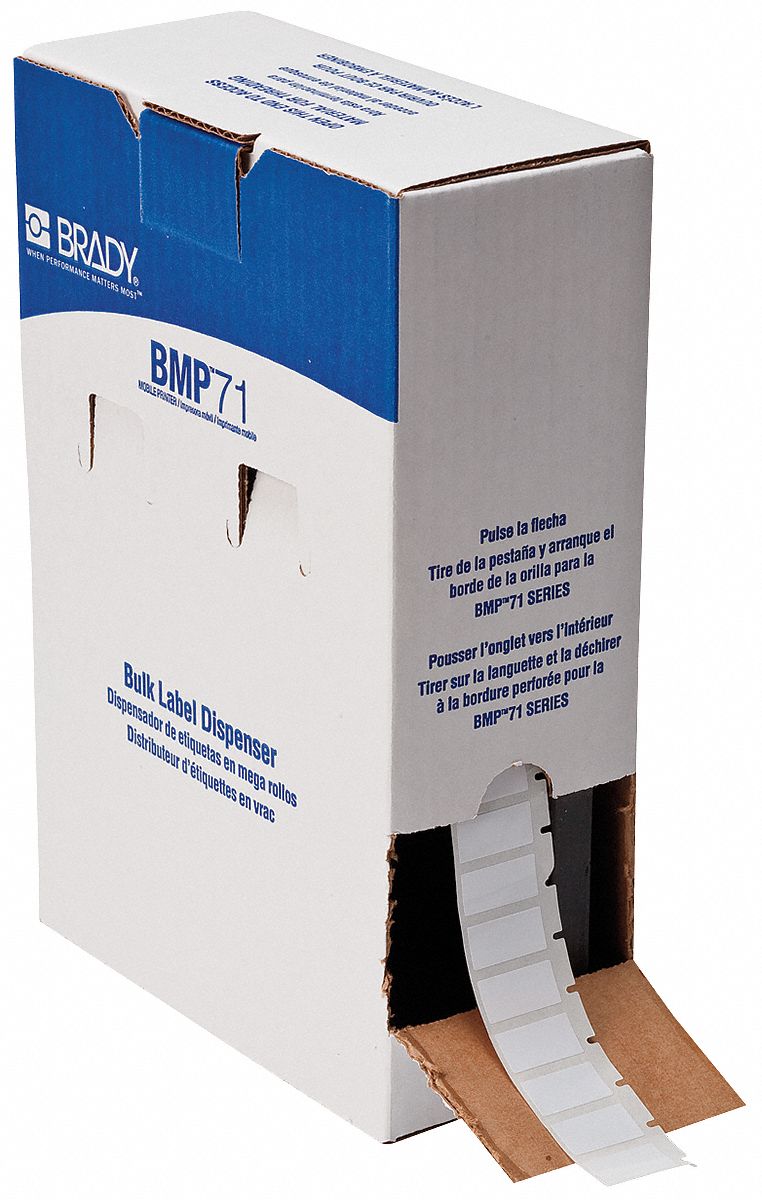 Label Cartridge, White, Polyester, 1 In. W