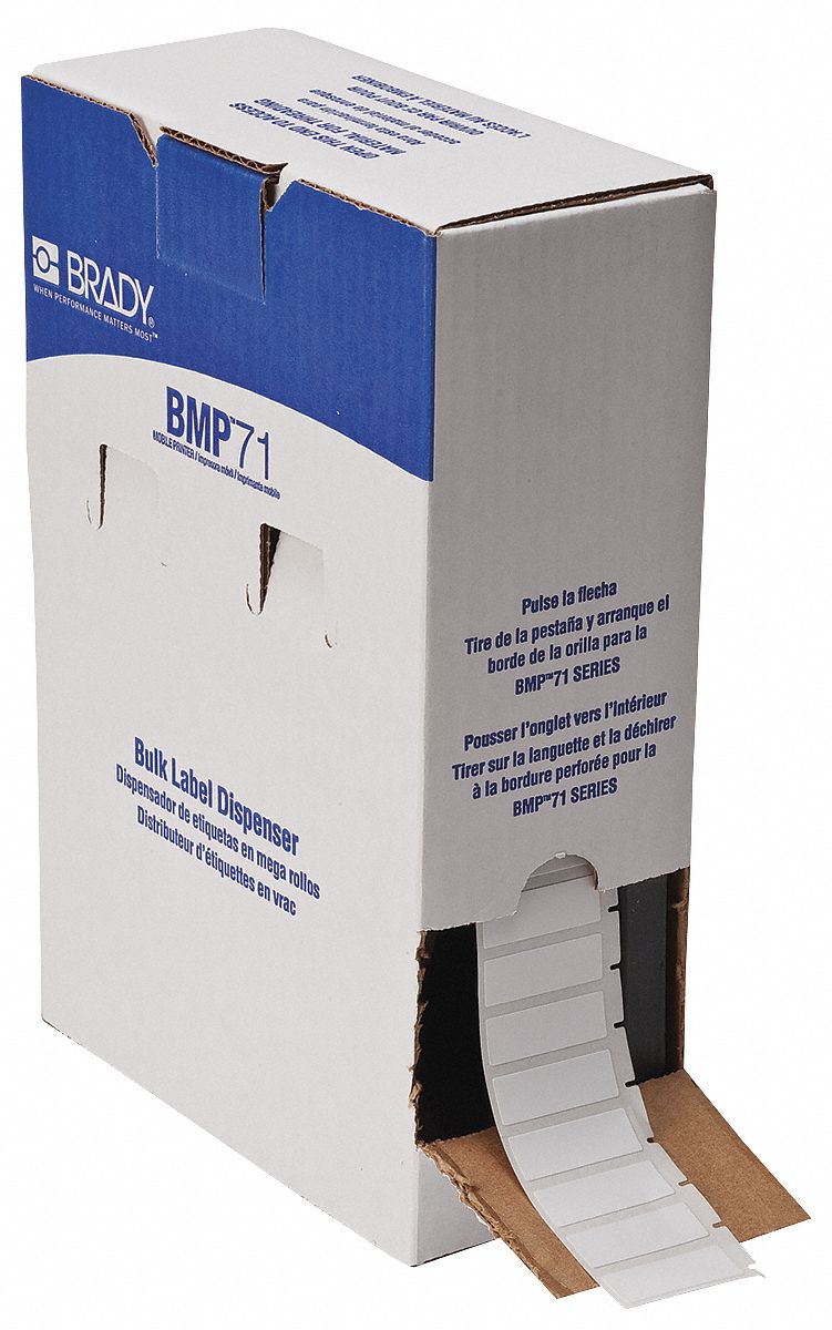 Label Cartridge, Wht, Polyester, 1-1/2 In W