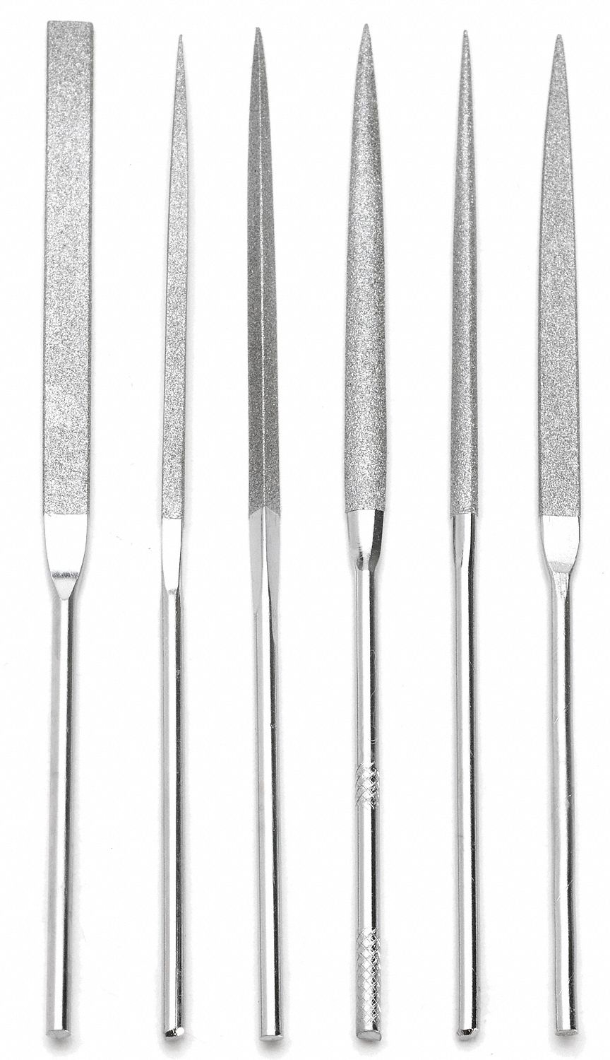 Diamond File Set, 5-1/2 In, Medium, 6 Pc
