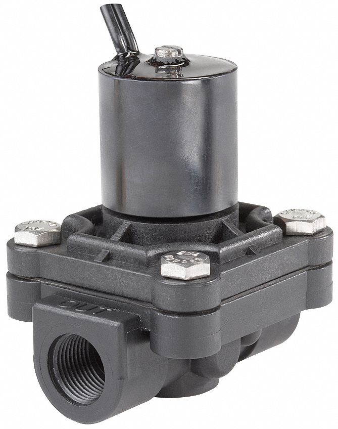 Solenoid Valve, 2 Way, NC, Delrin, 1/2 In