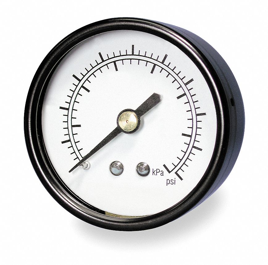 Pressure Gauge, 2 In, 0 to 1000 Psi