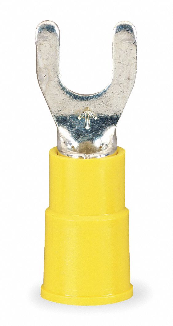 Fork Terminal, Yellow, 12 to 10 AWG, PK50
