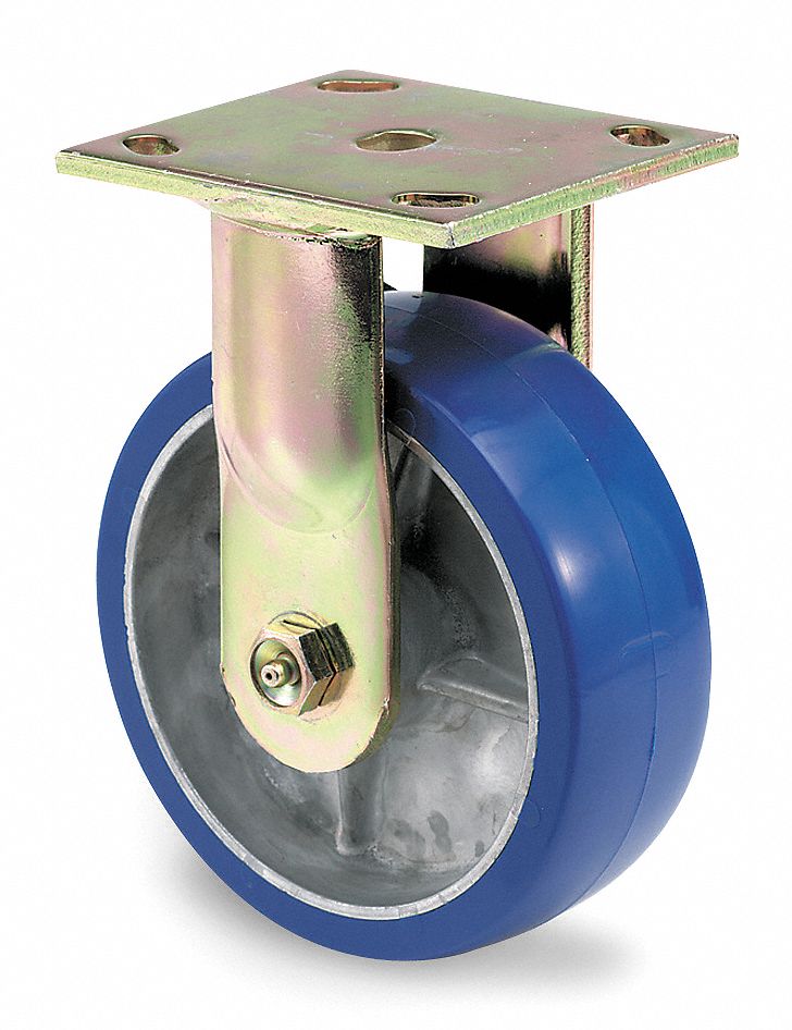 Rigid Plate Caster, 1200 lb, 6 In Dia