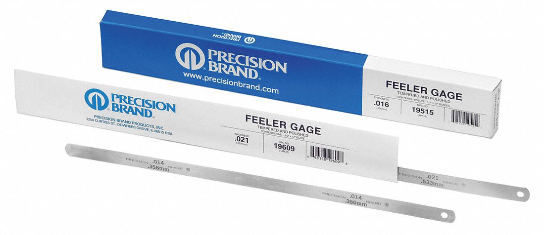 Feeler Gauge, 0.0080x12 L, PK12