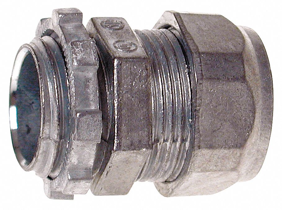 Compression Connector, 1/2 In, Zinc