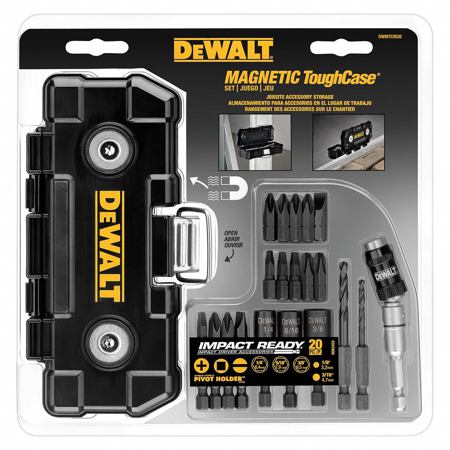 Magnetic Tool Case, Impact Ready, 20 Pcs