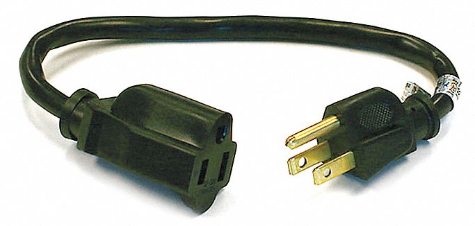 Power Cord, Ext, 16/3, 1Ft, 5-15P to 5-15R