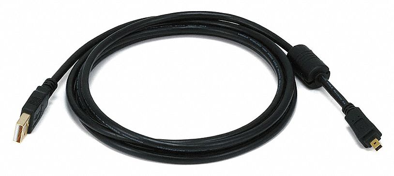 USB 2.0 Cable, 6 ft.L, Black