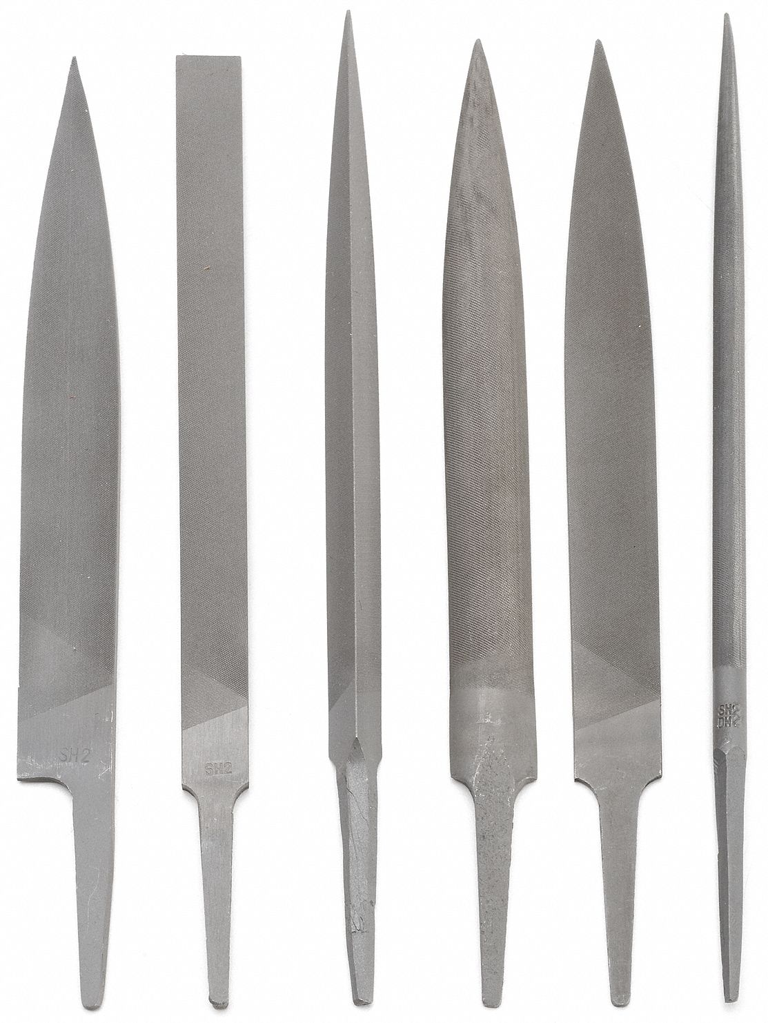 Precision File Set, Swiss, 6 In, 2 Cut, 6 Pc