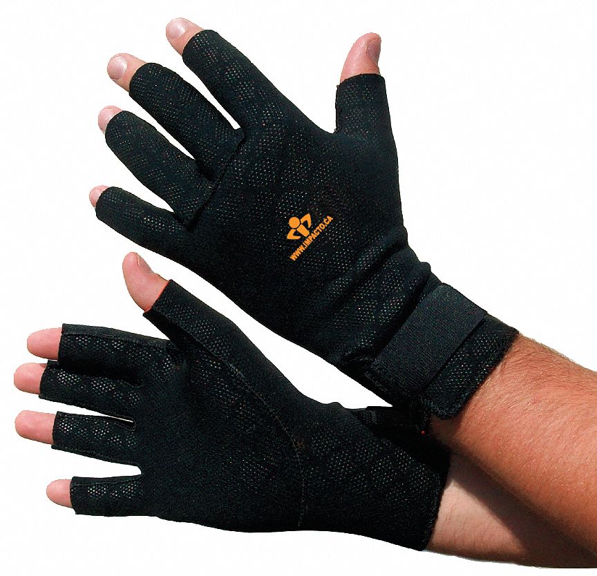 Anti-Vibration Gloves, XL, Black, PR