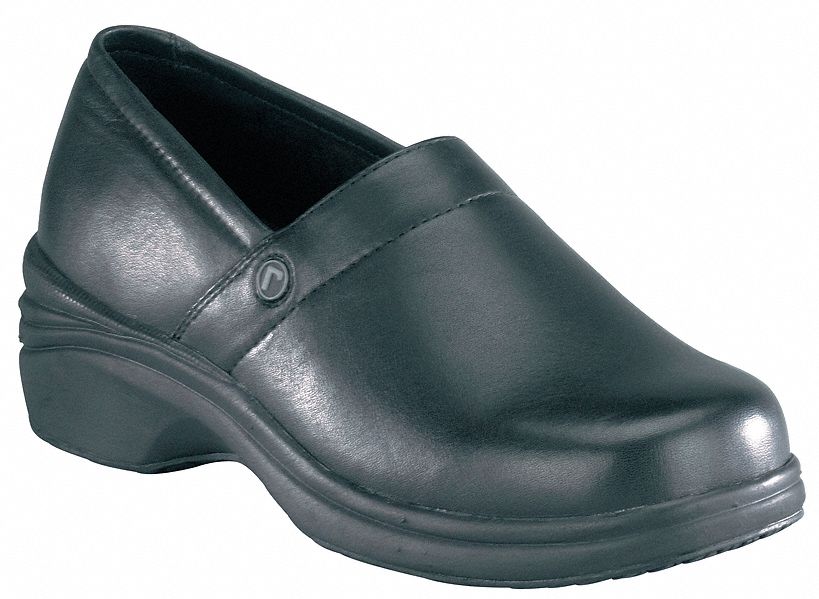 Clog Shoes, Pln, Womens, 7-1/2W, Black, 1PR