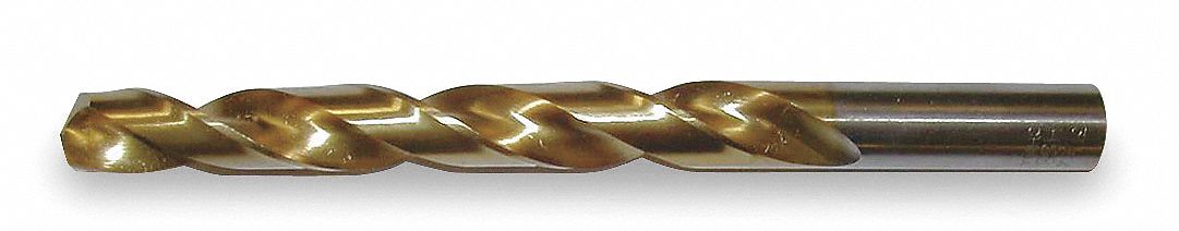 Jobber Drill, 1/8 In, HSS, TiN, 118 Deg