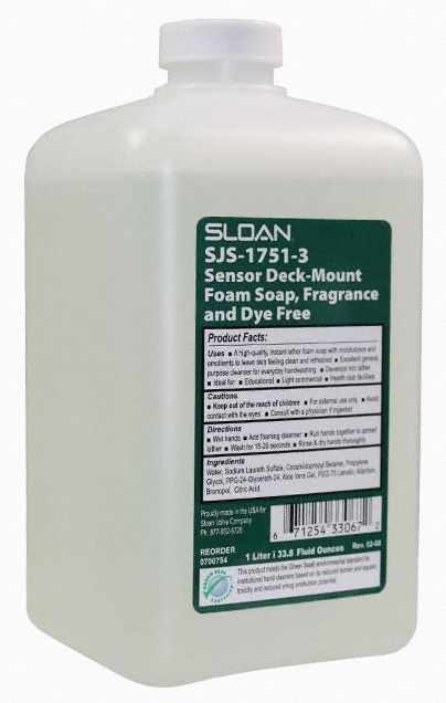 Foam Soap Refill, Size 1000mL, Clear, PK 6