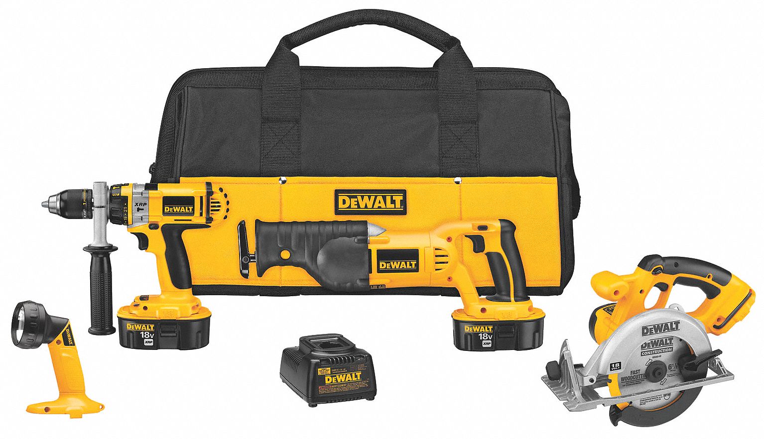Cordless Combination Kit, 2.4A/hr., 18.0V