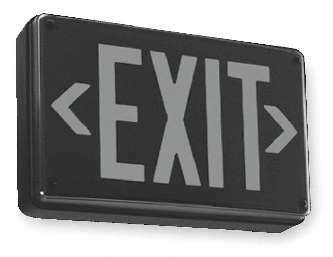 Exit Sign w/ Battery Back Up, 2.30W, Red, 1