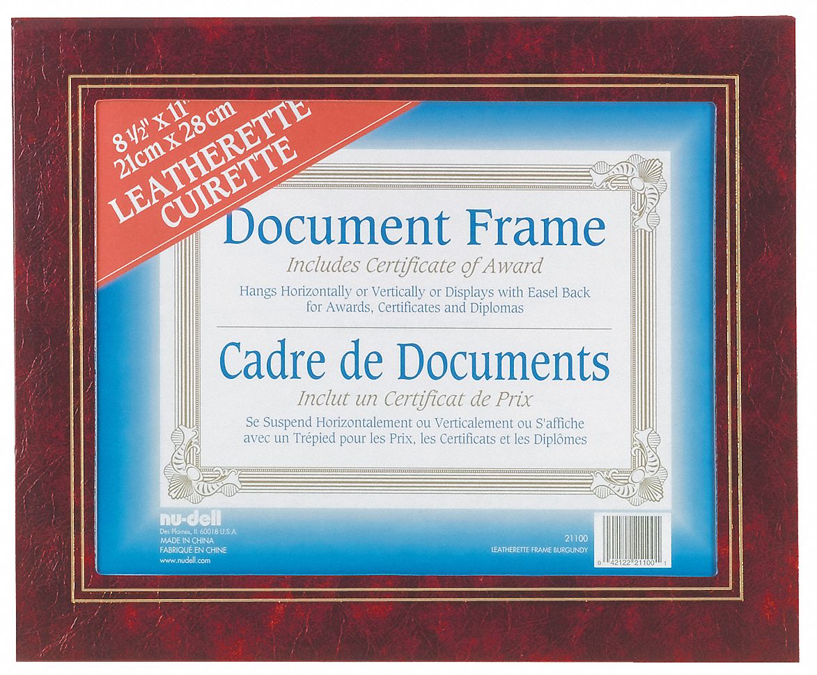 Leatherette Frame, 8.5x11 Burgundy, PK2
