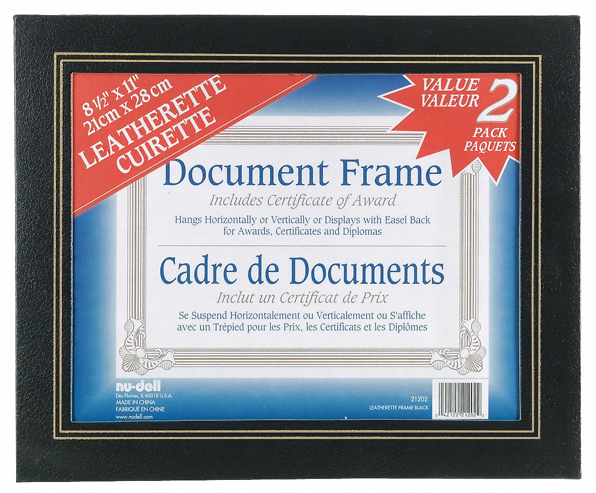 Leatherette Frame 8.5x11 Black, PK2