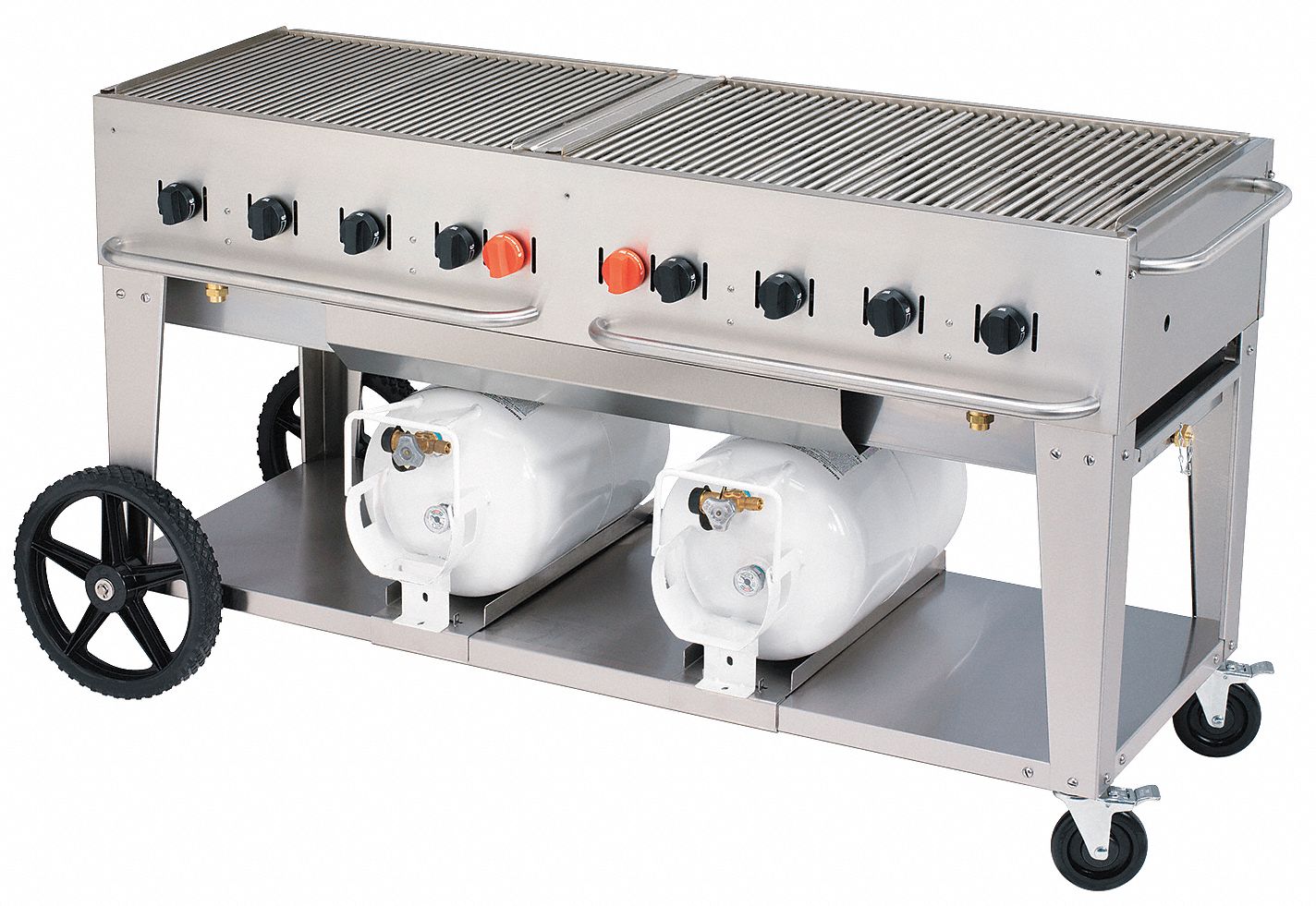 Gas Grill, 2 30 Lb Tanks