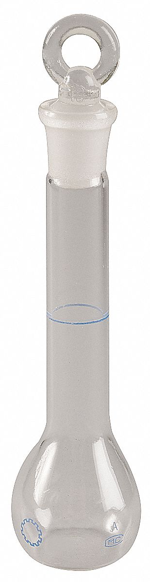 Volumetric Flask, Class A, Glass, 5mL, Pk 12