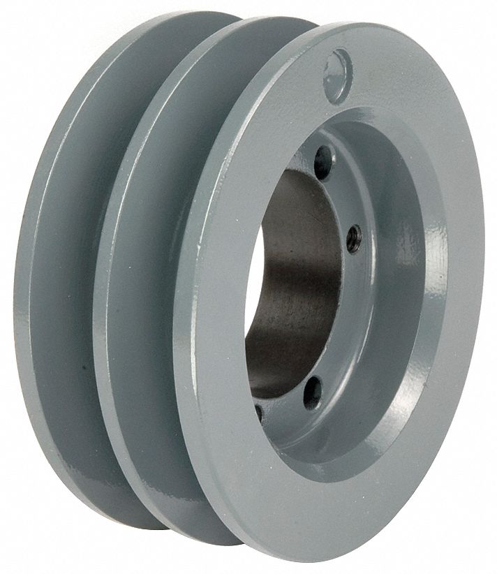 V-Belt Pulley, QD, 6.55 In OD, 2 Groove