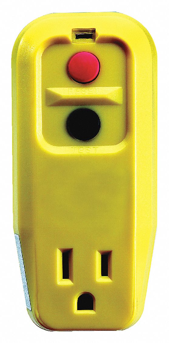 Single Outlet GFCI Adapter, 15 Amps, 120V