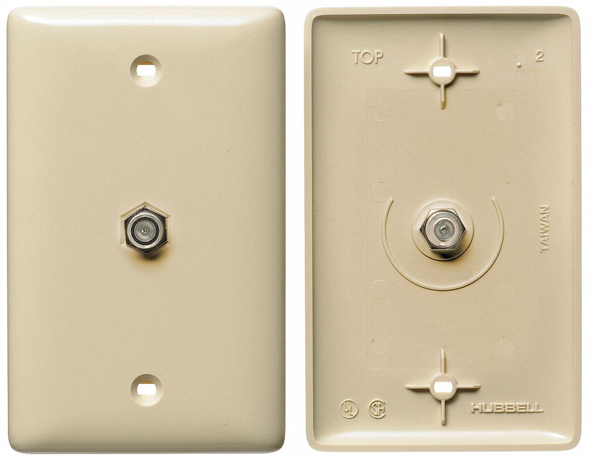 Video Wall Plate and Jack, F Type, Ivory