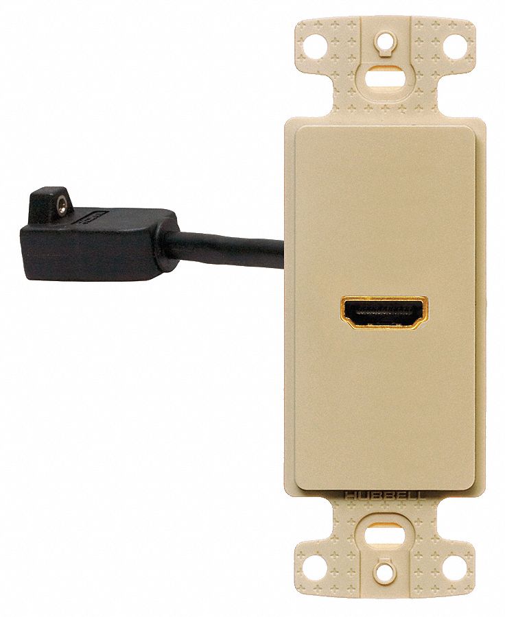 Video Wall Plate and Jack, HDMI, Ivory