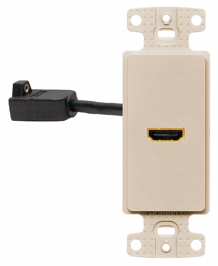 Video Wall Plate and Jack, HDMI, Almond