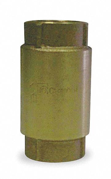Spring Check Valve, 3/4 In, FNPT, Brass