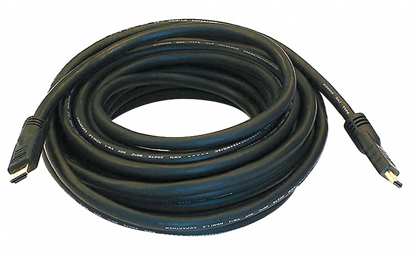HDMI Cable, Std Speed, Black, 35ft, 24AWG