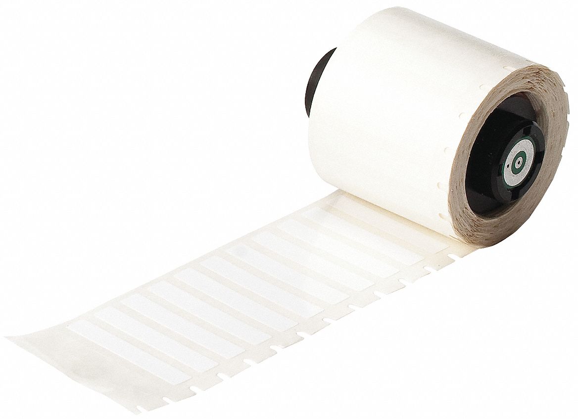Label Cartridge, Wht, Polyester, 1-1/2 In W